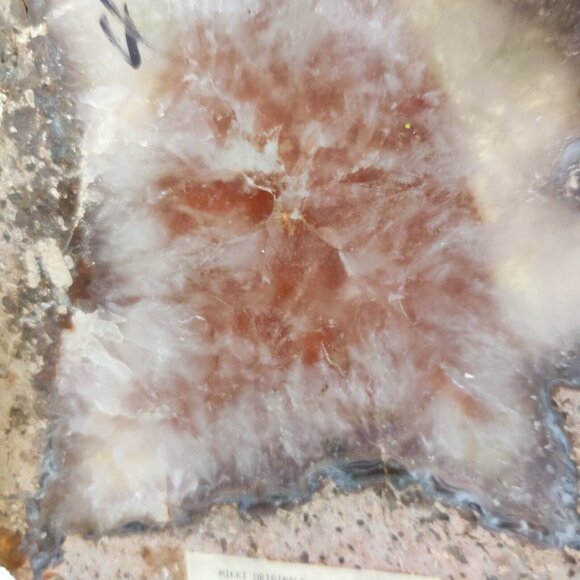 Hand Painted Agate Slab Art Of Irish Setter Dog Portrait 8.5x7" Signed - Picture 9 of 13